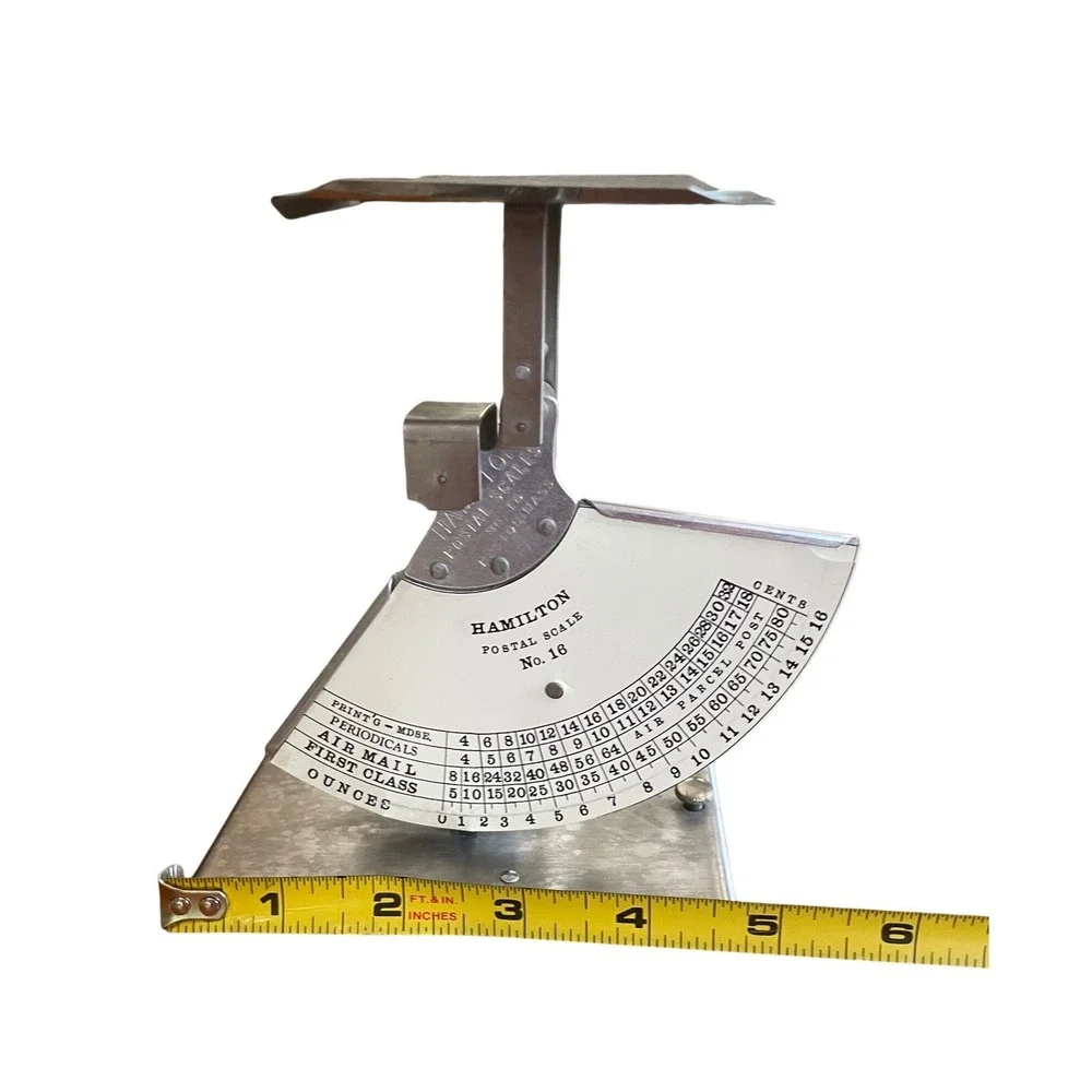 Vintage Hamilton No. 16 Postal Scale Metal Mechanical Desktop Mail Scale Retro